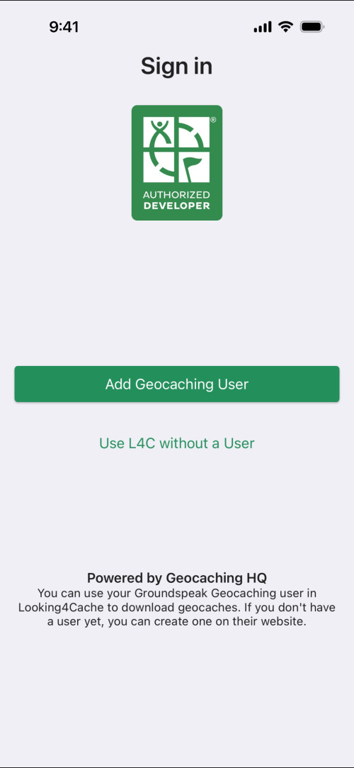 登录 Geocaching 账号