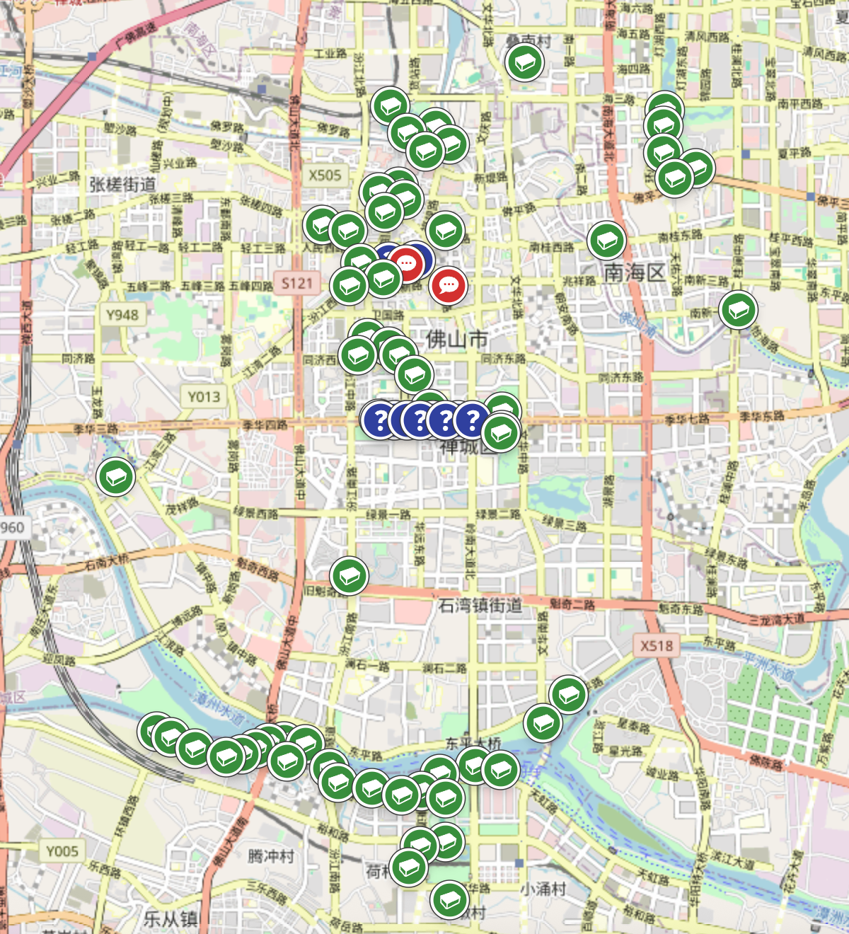 佛山 Geocache 分布图